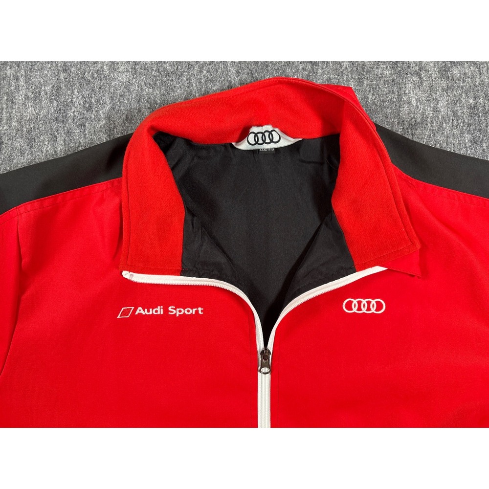 Audi Sport Mens Red Black Full Zip Track Jacket Racing Automotive XXL - Picture 5 of 7